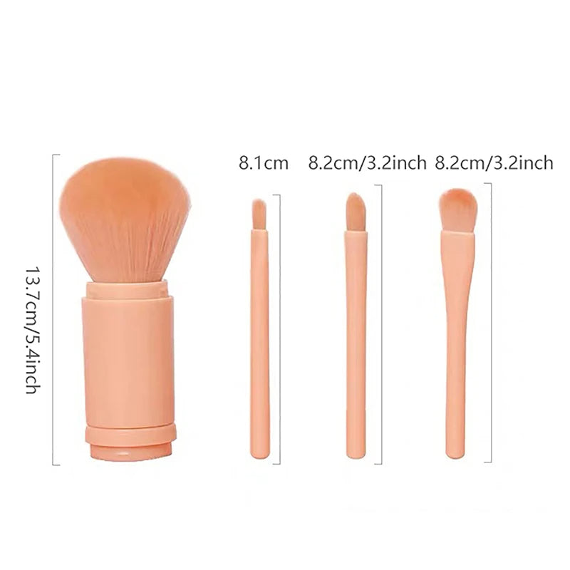 Portable makeup brush set (4-in-1 )