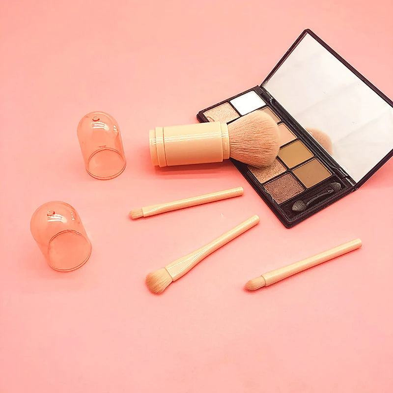 Portable makeup brush set (4-in-1 )