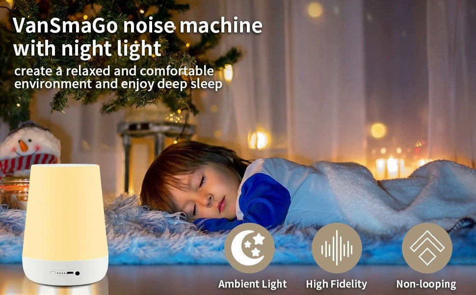 Smart Kids White Noise Night Light | Touch-Control Baby & Toddler Sleep Aid