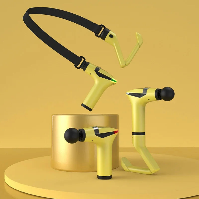 Extended-reach massage gun with pull strap – image 7