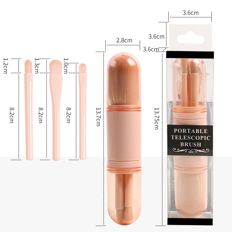Portable makeup brush set (4-in-1 )