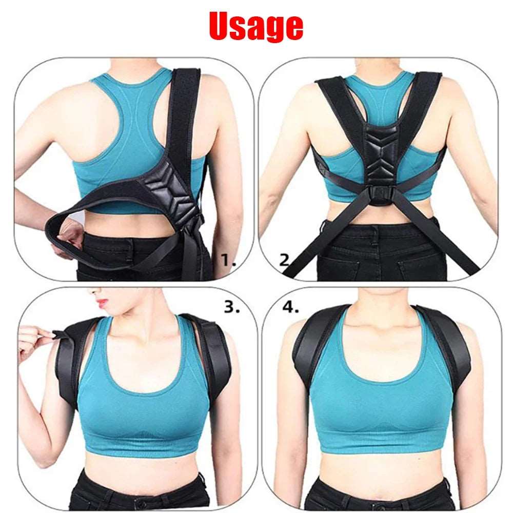 Back Posture Corrector Adjustable Neck Brace Training Equipment for Men & Women