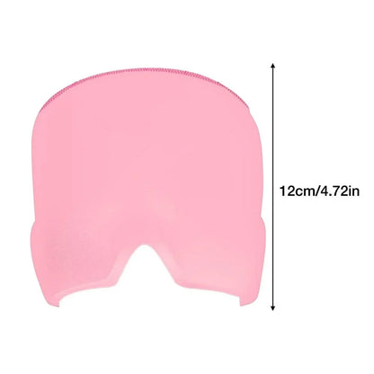Cooling gel hat providing wraparound forehead and temple coverage