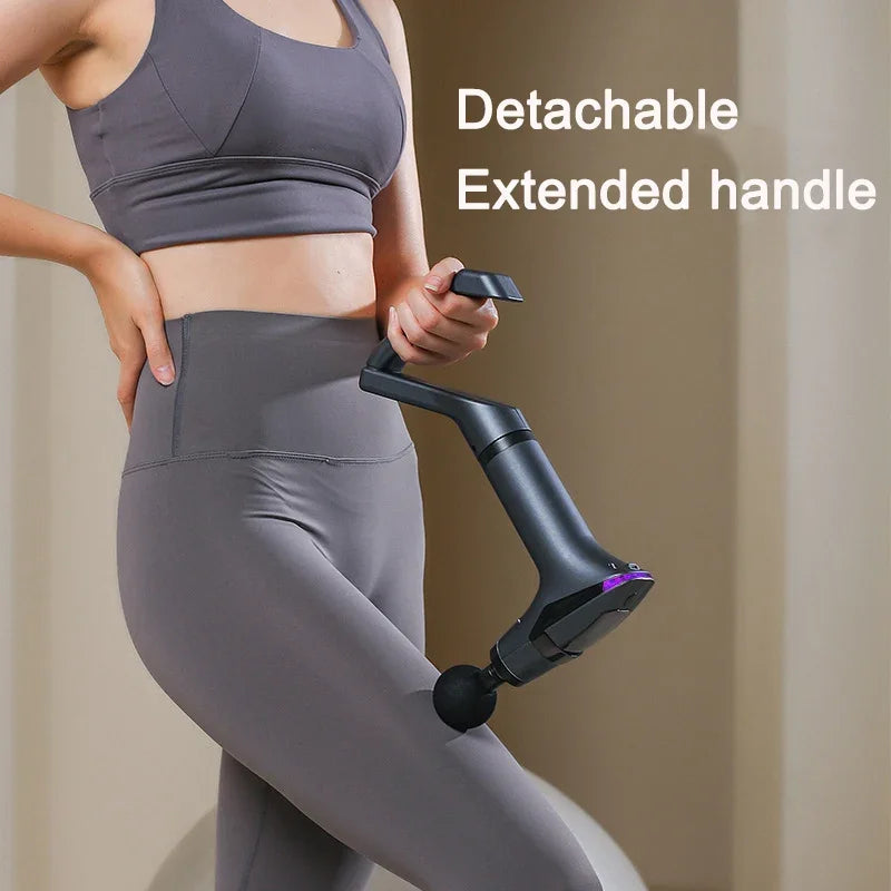 Extended-reach massage gun with pull strap – image 3