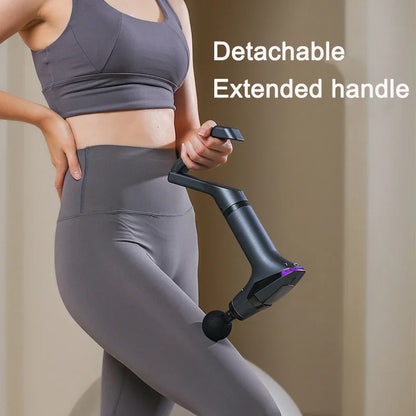 Extended-reach massage gun with pull strap – image 3