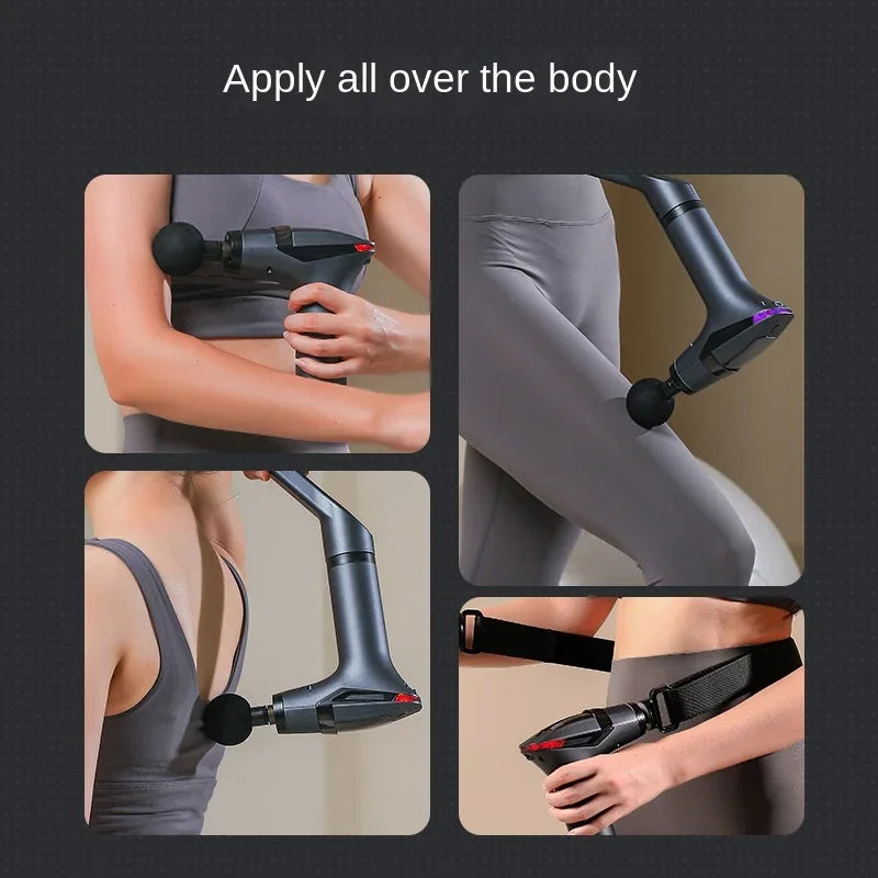 Extended-reach massage gun with pull strap – image 2
