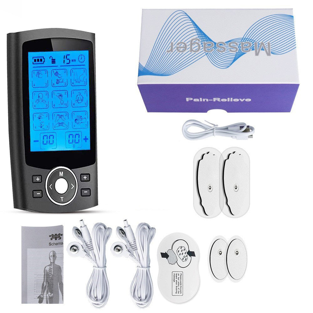 Muscle Electrostimulation Device for Meridian Therapy with AB Channels, Shoulder and Neck Massage, EMS Pulse Massager