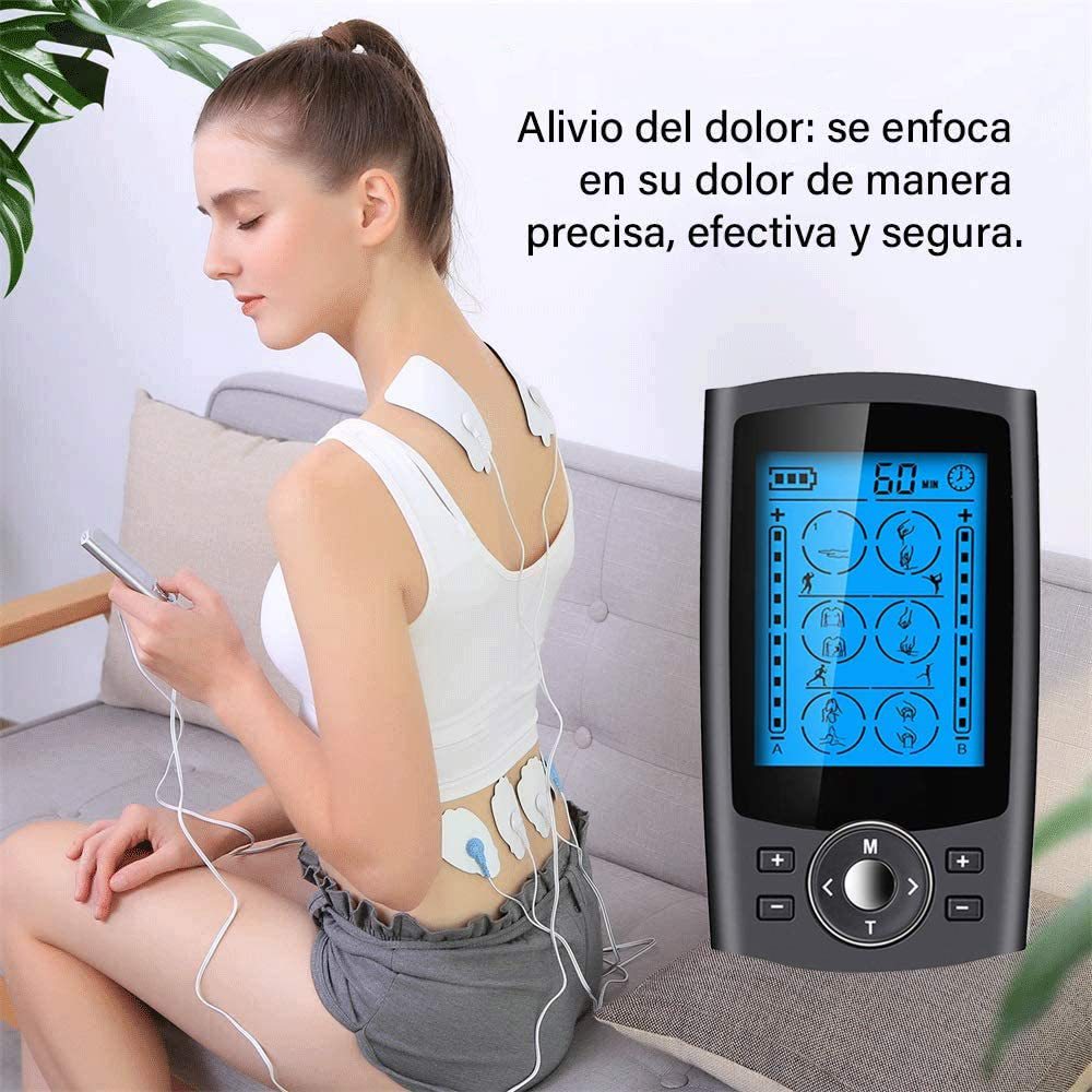 Muscle Electrostimulation Device for Meridian Therapy with AB Channels, Shoulder and Neck Massage, EMS Pulse Massager