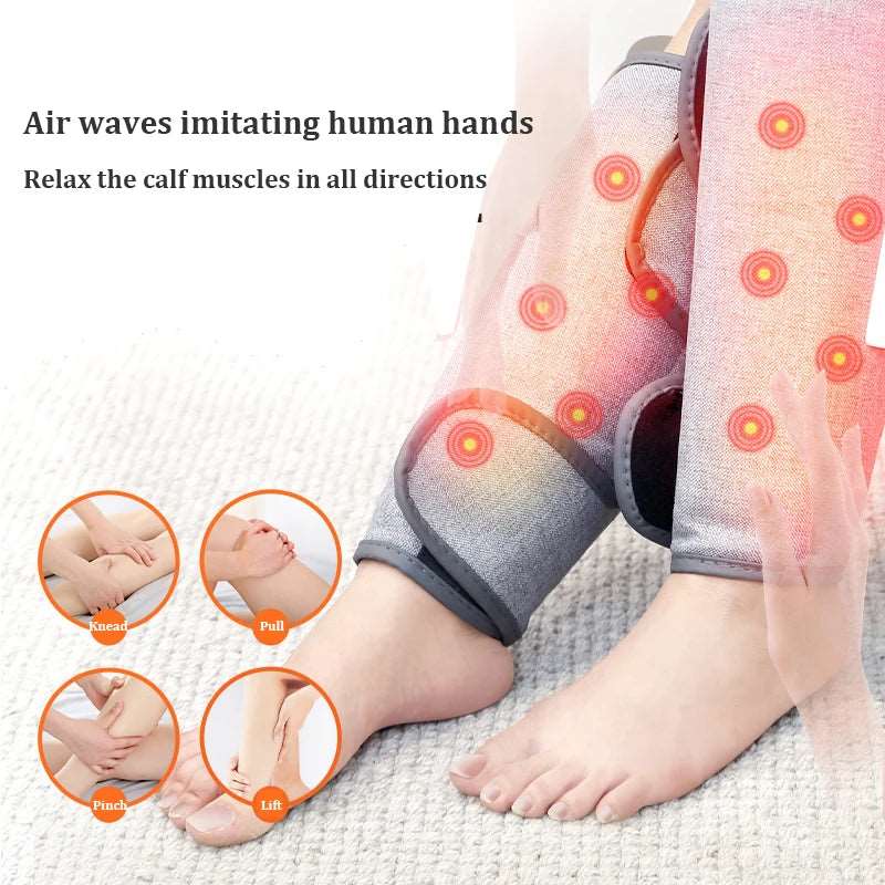 360° Air Compression Beauty Leg Massager Heating Wireless Rechargeable Fully Wrapped Relieve Calf Muscle Fatigue Relaxation Gift