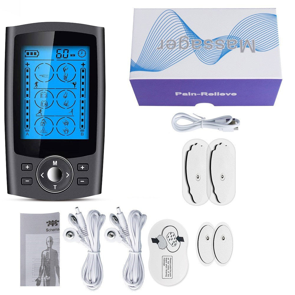 Muscle Electrostimulation Device for Meridian Therapy with AB Channels, Shoulder and Neck Massage, EMS Pulse Massager