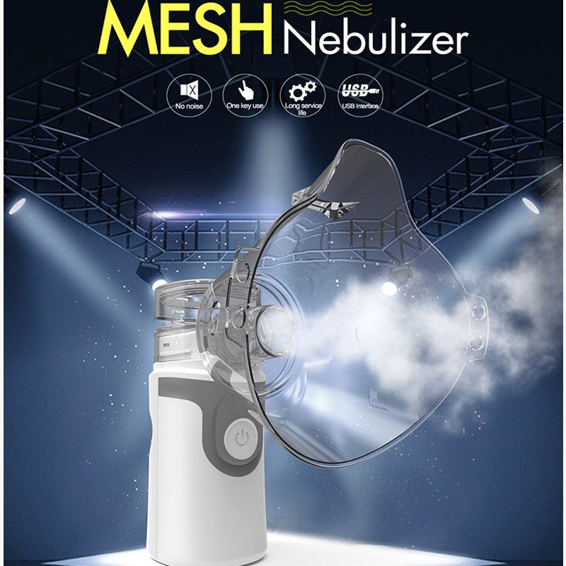 Portable Mini Ultrasonic Mesh Nebulizer (Handheld Inhaler, Asthma Atomizer) – USB-Powered Mist Therapy for Adults & Kids
