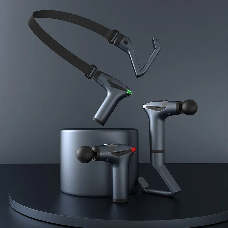 Extended-reach massage gun with pull strap – image 6