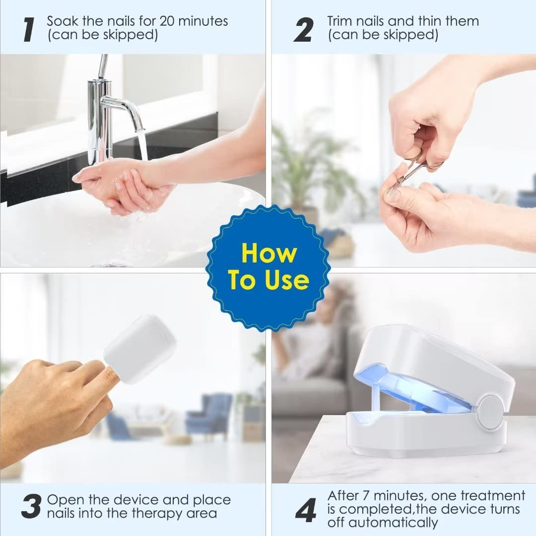 Portable Rechargeable Light Therapy Device for Nail Disorders