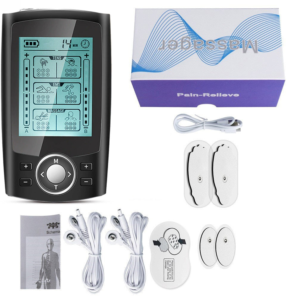 Muscle Electrostimulation Device for Meridian Therapy with AB Channels, Shoulder and Neck Massage, EMS Pulse Massager