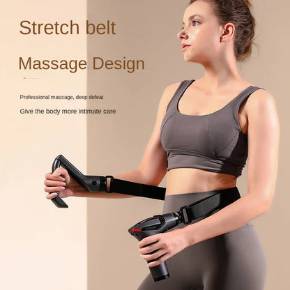Extended-reach massage gun with pull strap – image 4