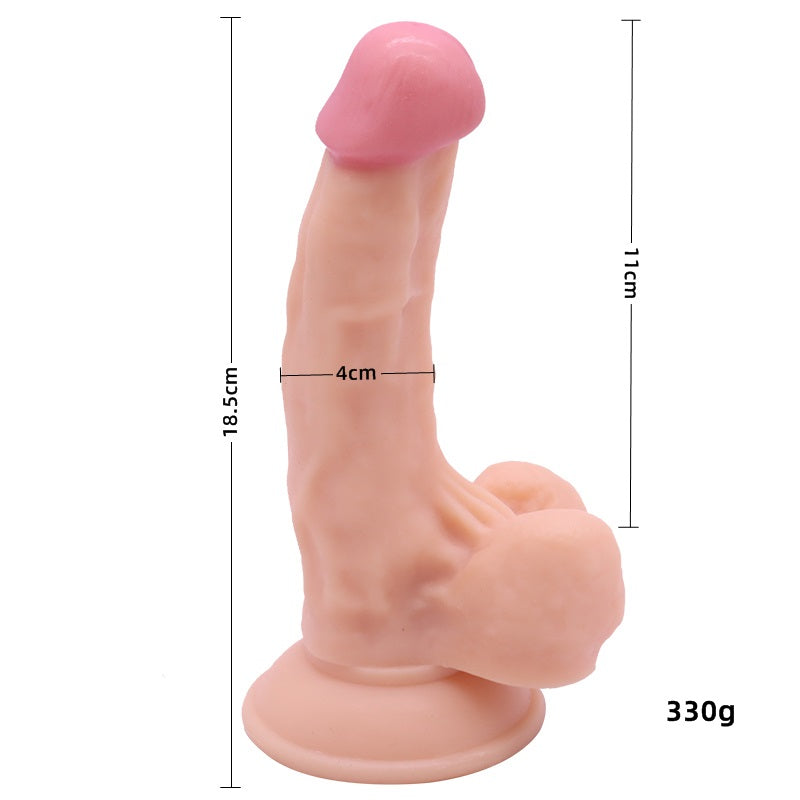 Flesh-Coloured Curved Penis/Dildo with Strong Sucking Cup