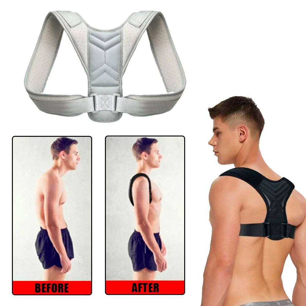 Back Posture Corrector Adjustable Neck Brace Training Equipment for Men & Women