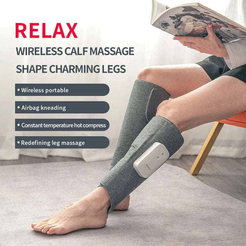 360° Air Compression Beauty Leg Massager Heating Wireless Rechargeable Fully Wrapped Relieve Calf Muscle Fatigue Relaxation Gift