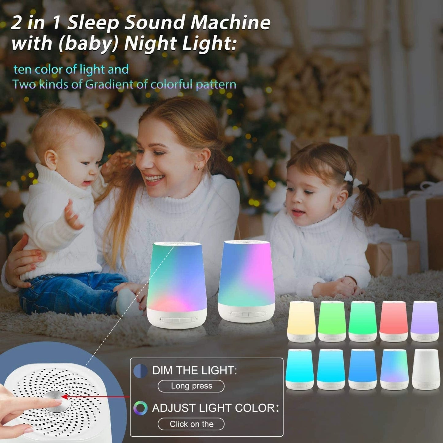 Smart Kids White Noise Night Light | Touch-Control Baby & Toddler Sleep Aid