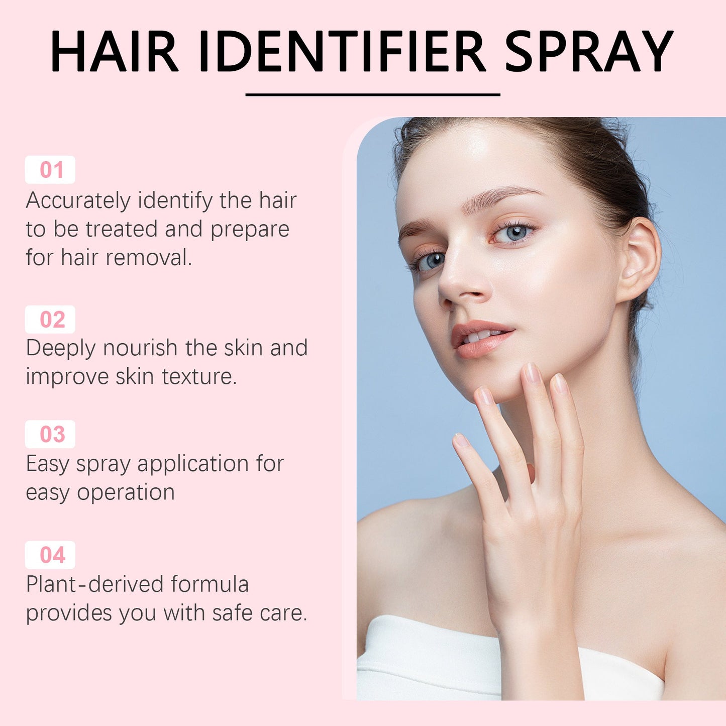 Hair Identifier Spray For Face Shaving (4 X Eyebrow Trimmers Included for Free)