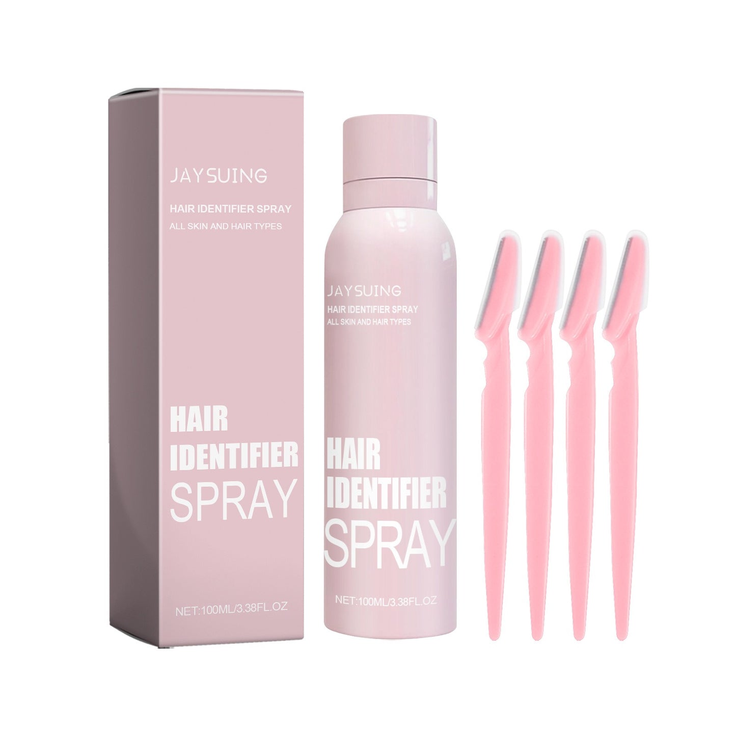 Hair Identifier Spray For Face Shaving (4 X Eyebrow Trimmers Included for Free)