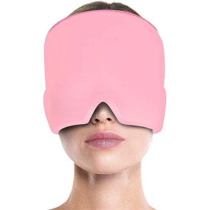 Soft flexible gel construction of reusable cooling head wrap