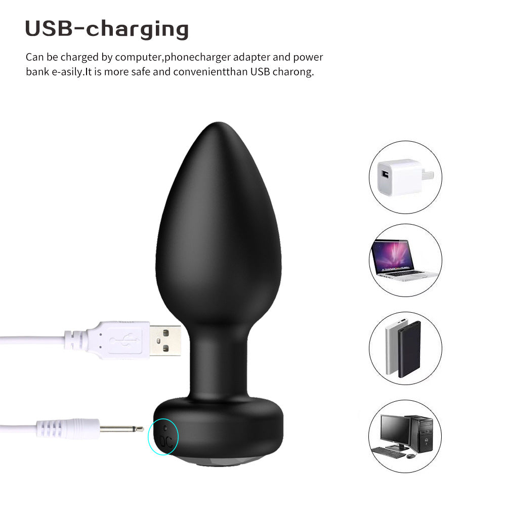 Rechargeable 10-Frequency Vibrating Anal Plugs