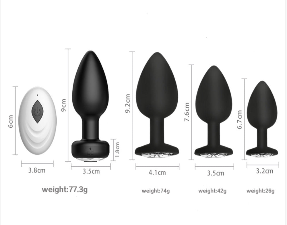 Rechargeable 10-Frequency Vibrating Anal Plugs