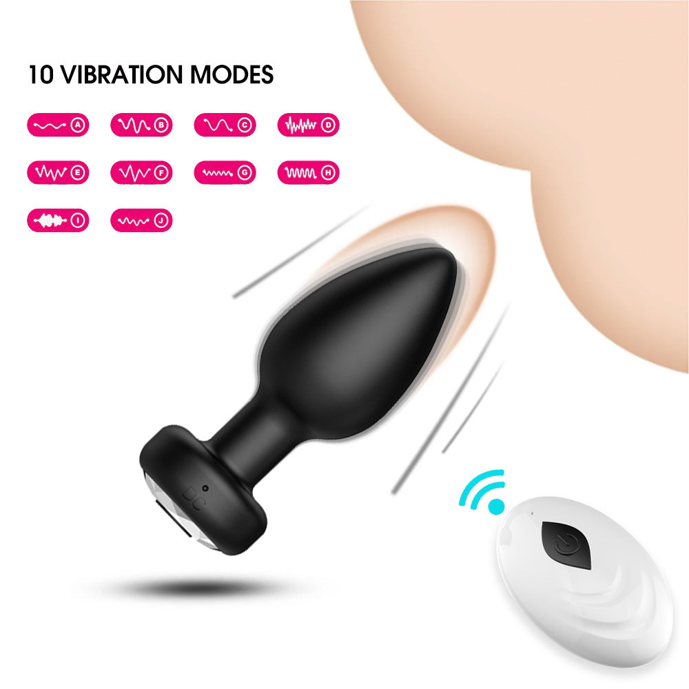 Rechargeable 10-Frequency Vibrating Anal Plugs