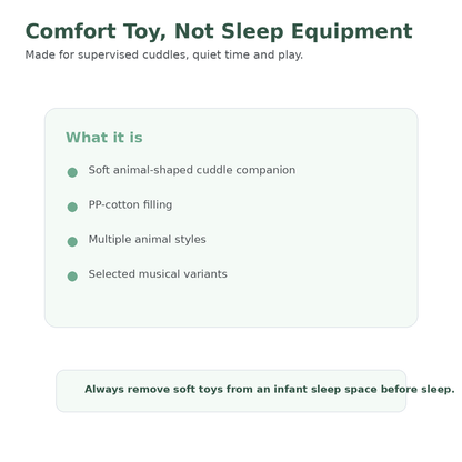 Baby cuddle companion supervised comfort toy overview