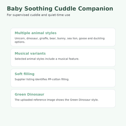 Baby soothing cuddle companion animal and musical variant guide
