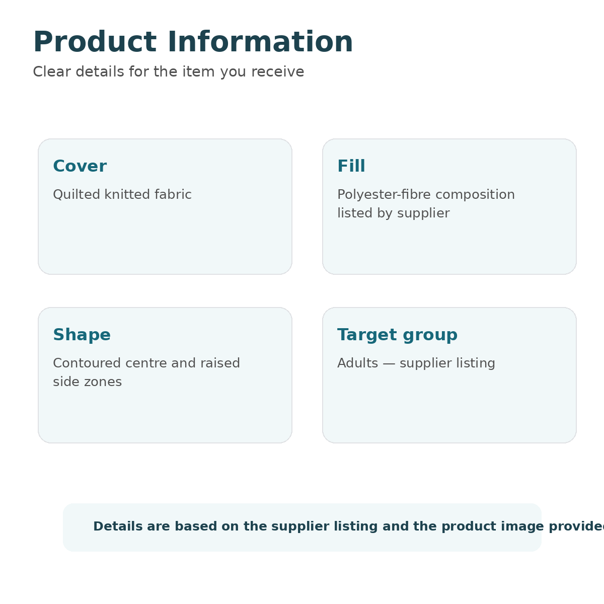 Contoured cervical support pillow product information