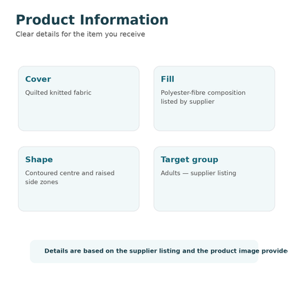 Contoured cervical support pillow product information