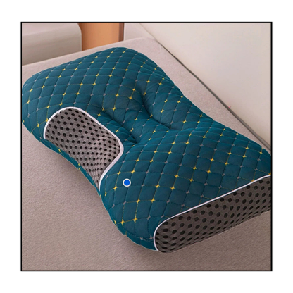 Blue contoured cervical support pillow 48 by 74 cm